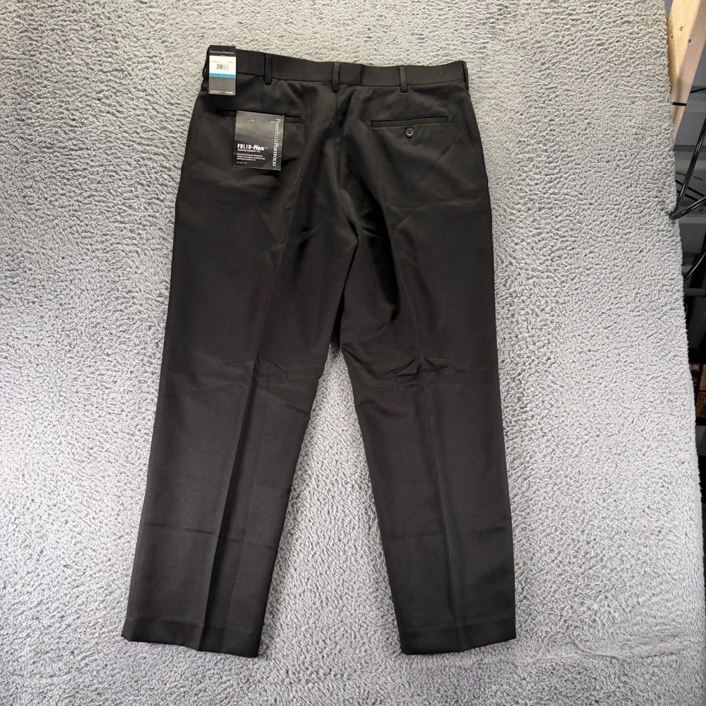 Perry Ellis Portfolio Pant Men 36x29 Black Polyester Dress Straight Leg Business